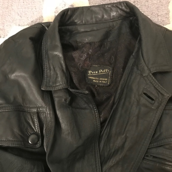 Vintage Vera Pelle Leather Bomber Jacket - Picture 2 of 6